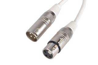 White DMX Cable 3pin XLR Male to Female 120 Ohm Choice of Length